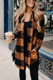 dasiuip Casual Loose And Versatile Contrasting Plaid Button Tops