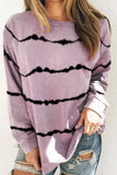 dasiuip Tie-dye Striped Print Top