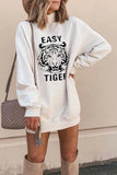 dasiuip Tiger Printed White Mini Dress (2 Colors)