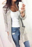 dasiuip Solid Color Knitted Cardigan With Large Pockets