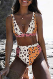 dasiuip Patchwork Leopard Print Bikini Set