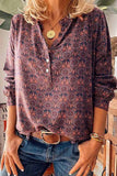 dasiuip Vintage V-Neck Button Print Shirt(3 Colors)