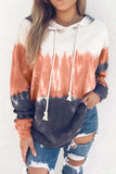 dasiuip Hooded Collar Tied Dyed Print Hoodie (3 Colors)