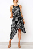 dasiuip Irregular Polka Dot Dress