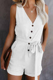 dasiuip Summer Leisure V-neck Bow Rompers