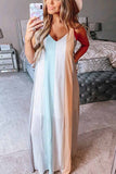 dasiuip Striped V-neck Maxi Dress