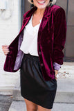 dasiuip Solid Color Slim Long-Sleeved Suede Blazer Tops ( 3 Colors）