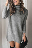 dasiuip Casual Turtleneck Mini Dress(2 Colors)