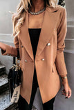 dasiuip Solid Color Long-Sleeved Double-Breasted Blazer (4 colors)