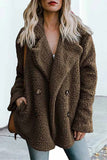 dasiuip Plush Button Pocket Coat