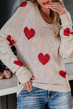 dasiuip Loose V-Neck Love Knitted Sweater(5 Colors)