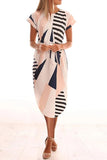 dasiuip Trendy Printed Asymmetrical Midi Dress(4 Colors)