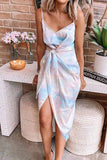 dasiuip Tie-dye Bandage Midi dresses