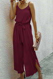 dasiuip V-neck Strap Wide Leg Jumpsuit