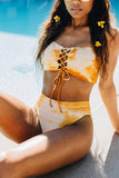 dasiuip Bandage Light Yellow Bikini Set