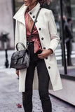 dasiuip Button Down Long White Coat